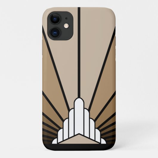 アールデコ太陽の黄褐色 Case-Mate iPhoneケース (裏面)