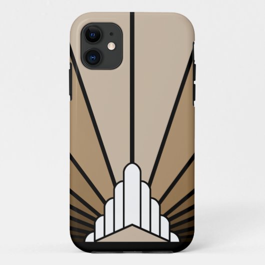 アールデコ太陽の黄褐色 Case-Mate iPhoneケース (裏面)