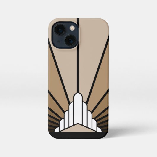 アールデコ太陽の黄褐色 iPhoneケース (裏面)