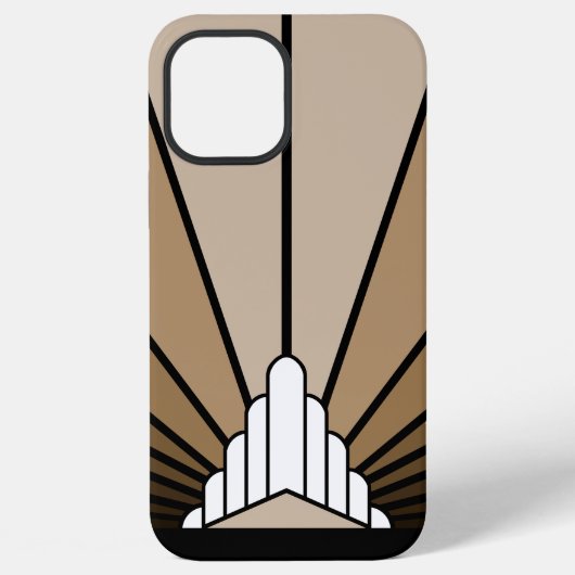 アールデコ太陽の黄褐色 iPhoneケース (裏面)