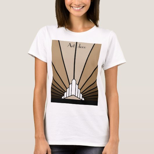 アールデコ太陽の黄褐色 Tシャツ (正面)
