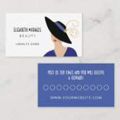 アールデコ女性の帽子美しいまたは化粧品マーケティング ロイヤリティカード (正面/裏面)