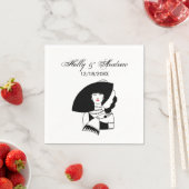 アールデコ女性ビッグハットグローブRL スタンダードカクテルナプキン (インサイチュ)