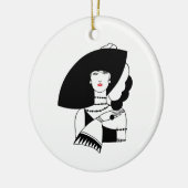 アールデコ女性ビッグハットグローブRL セラミックオーナメント (左)