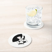 アールデコ女性ビッグハットグローブRL ラウンドペーパーコースター (インサイチュ)