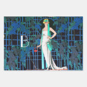 アールデコ女性美しいファッション ラッピングペーパーシート (正面2)