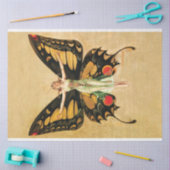 アールデコ妖精バタフライウーマンイエローデクページ 薄葉紙 (クラフト)