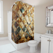 「アールデコ威厳のあるの人魚はかりで測」 シャワーカーテン (インサイチュ)