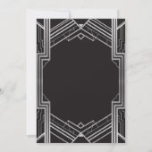 アールデコ婚約シルバー·ギャツビー1920年のカップル 招待状 (裏面)