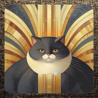 アールデコ子猫 スクエアシール