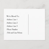 アールデコ孔雀の住所の白黒 案内ポストカード (裏面)