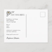 アールデコ孔雀の新しいアドレスの移動 案内ポストカード (裏面)