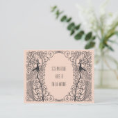 アールデコ孔雀の新しいアドレスの移動 案内ポストカード (スタンド正面)