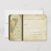 アールデコ孔雀 出欠カード (正面)