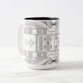 アールデコ対称線アートパターンマグ ツートーンマグカップ (正面左)