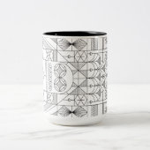 アールデコ対称線アートパターンマグ ツートーンマグカップ (中央)
