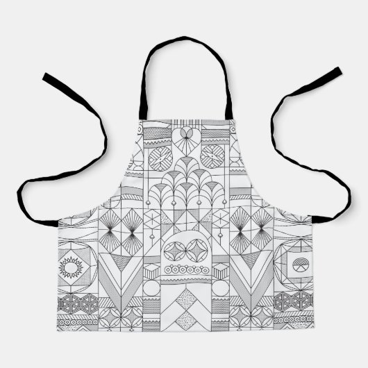 アールデコ対称線エプロン エプロン (正面)