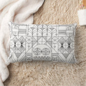 アールデコ対称線装飾用クッション ランバークッション (ブランケット)