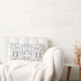 アールデコ対称線装飾用クッション ランバークッション