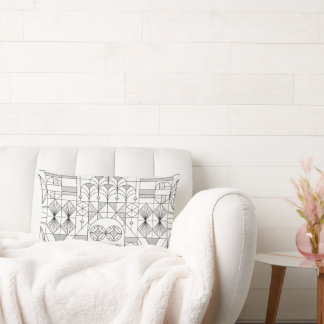 アールデコ対称線装飾用クッション ランバークッション