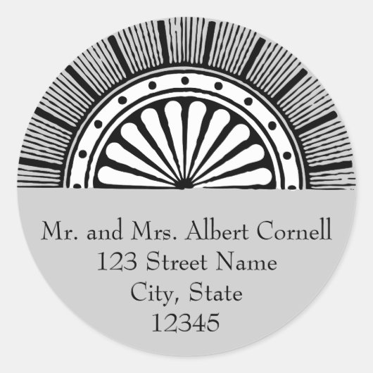 アールデコ封筒用シール ラウンドシール (正面)