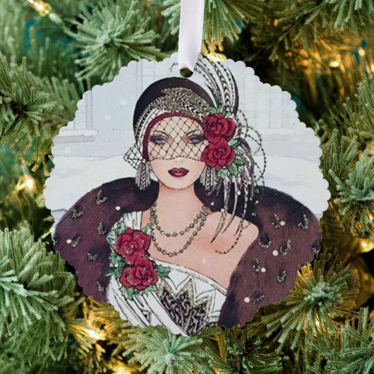 アールデコ履歴ヴィンテージ追加メッセージ オーナメントカード (インサイチュ (木))