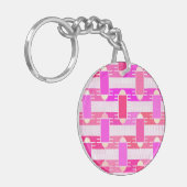 アールデコ工業用シック – ピンク，明るい赤紫色，蘭 キーホルダー (正面左)