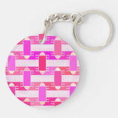 アールデコ工業用シック – ピンク，明るい赤紫色，蘭 キーホルダー (裏面)