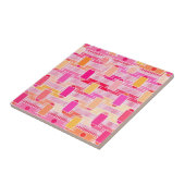 アールデコ工業用シック – ピンク、桃、金ゴールド タイル (側面)