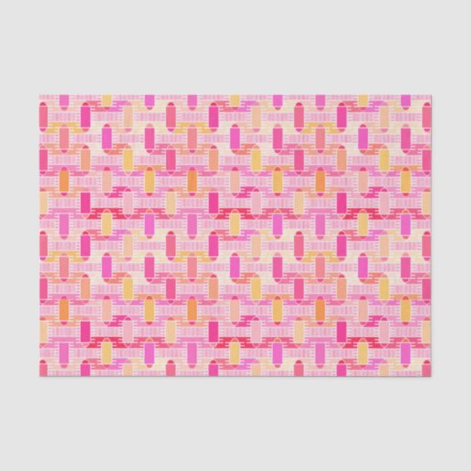 アールデコ工業用シック – ピンク、桃、金ゴールド 薄葉紙 (正面)