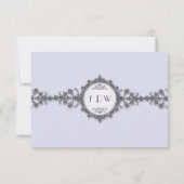 アールデコ帯結婚薄紫反応 出欠カード (裏面)