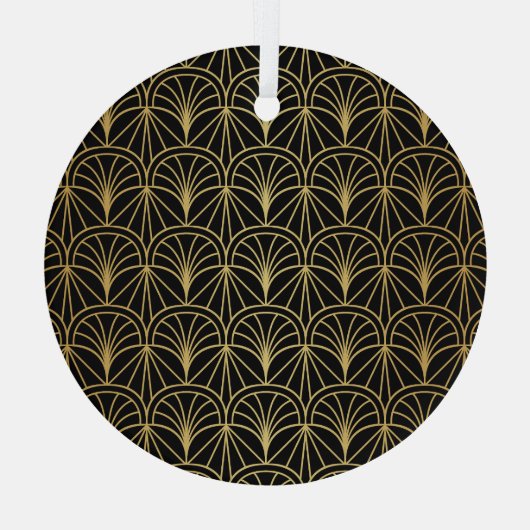 アールデコ幾何パタミニマルーン ガラスオーナメント (裏面)