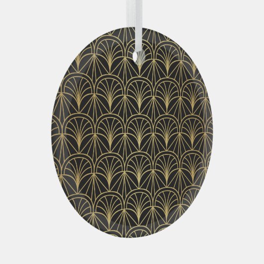 アールデコ幾何パタミニマルーン ガラスオーナメント (正面右)