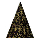 アールデコ幾何パタミニマルーン パーティーハット (左)