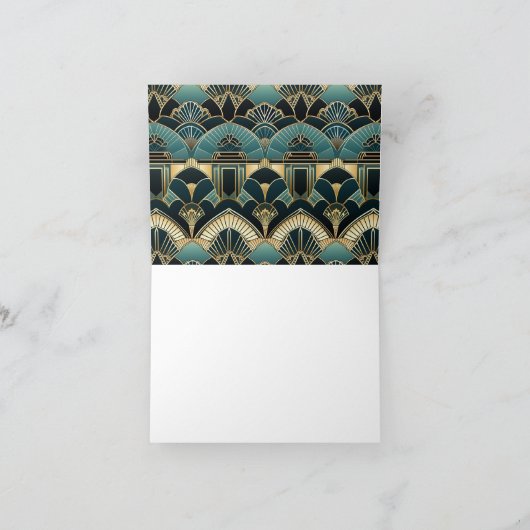 アールデコ幾何パターン(の模様が)ある サンキューカード (内部)