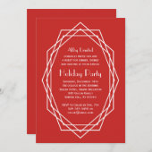 アールデコ幾何企業のホリデーパーティー 招待状 (正面/裏面)