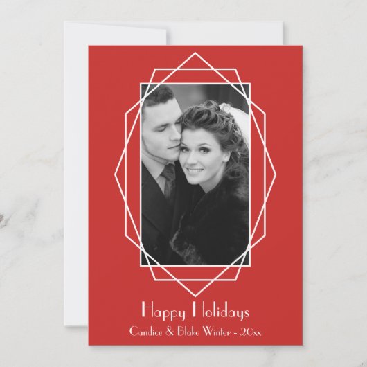 アールデコ幾何学休日のフォトカード シーズンカード (正面)