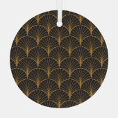 アールデコ幾何学円パターン ガラスオーナメント (裏面)
