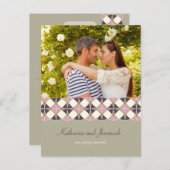 アールデコ幾何学模様の写真の保存日付 案内ポストカード (正面/裏面)