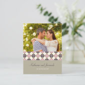 アールデコ幾何学模様の写真の保存日付 案内ポストカード (スタンド正面)