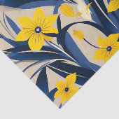 アールデコ幾何学模様（ネイビーブルーイエロー） 薄葉紙 (詳細)