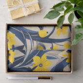 アールデコ幾何学模様（ネイビーブルーイエロー） 薄葉紙 (ギフト)