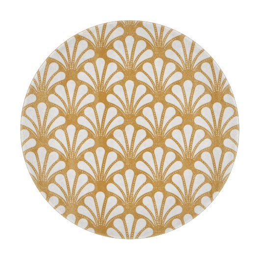 アールデコ幾何学海殻 カッティングボード (正面)