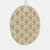 アールデコ幾何学海殻 ガラスオーナメント (正面右)