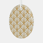 アールデコ幾何学海殻 ガラスオーナメント (正面左)
