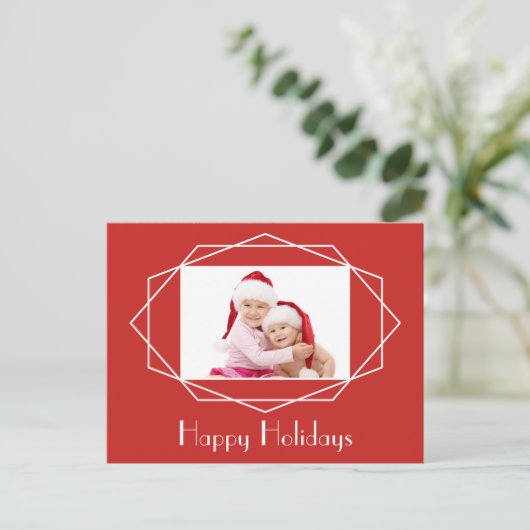 アールデコ幾何学的な休日の写真はがき シーズンポストカード (スタンド正面)