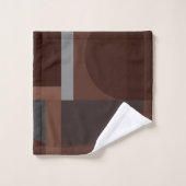 アールデコ幾何学的アート – 茶色と灰色の色合い バスタオルセット (ウォッシュタオル)