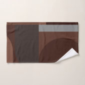 アールデコ幾何学的アート – 茶色と灰色の色合い バスタオルセット (ハンドタオル)