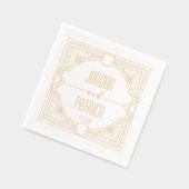 アールデコ幾何学的カップル名CustomizedWedding 箔ナプキン (左)