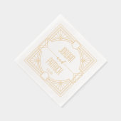 アールデコ幾何学的カップル名CustomizedWedding 箔ナプキン (右)